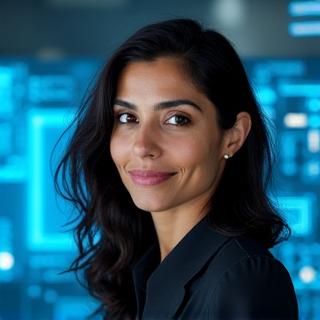 Photo of Dr. Anya Sharma, CTO of Lumina Pulse Productions