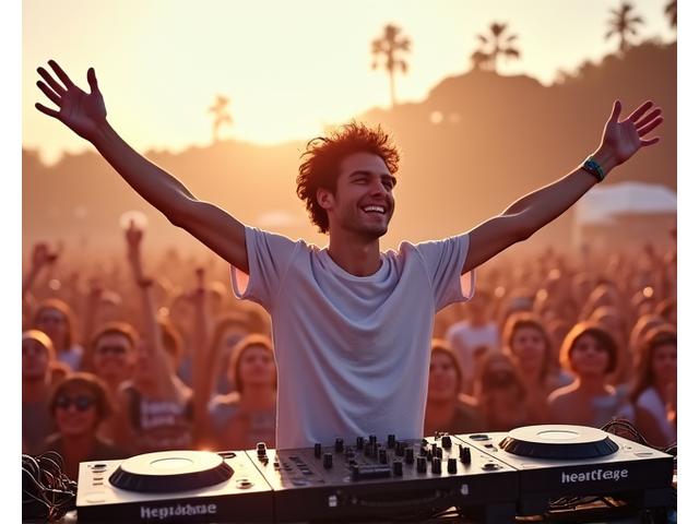 DJ Fisher enthusiastically performing a house music set.