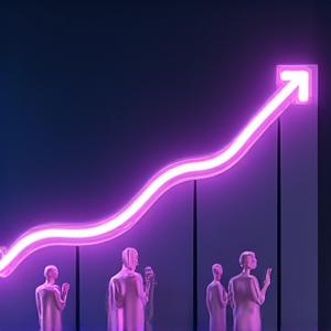 A line graph showing an upward trend of increased attendee dwell time around interactive art exhibits.