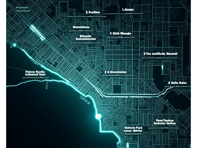Interactive map with highlighted LA party venues, showing diverse locations from warehouses to clubs.